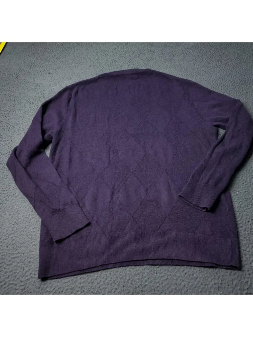 Banana Republic Sweater Mens M Medium Cotton Argyle Diamond Purple  Pullover